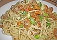 Bandnudeln in Chili - Linsen - Sahnesauce