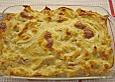 Auflauf mit Blumenkohl, Makkaroni und Schinken