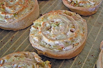 Vegetarische Lauchschnecken