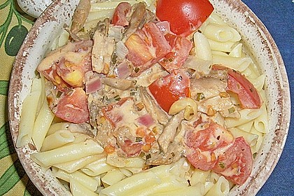 Spaghetti mit Frischk&auml;se - Thunfisch - Sauce 15