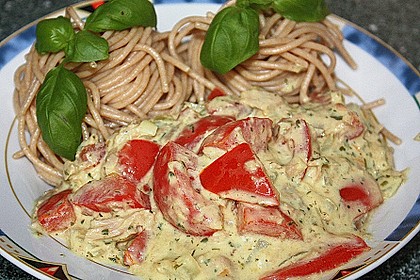 Spaghetti mit Frischk&auml;se - Thunfisch - Sauce 16