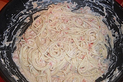 Spaghetti mit Frischk&auml;se - Thunfisch - Sauce 30