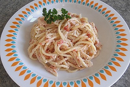 Spaghetti mit Frischk&auml;se - Thunfisch - Sauce 31