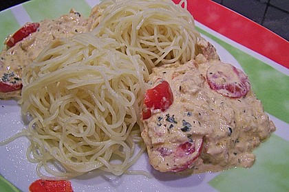 Spaghetti mit Frischk&auml;se - Thunfisch - Sauce 33