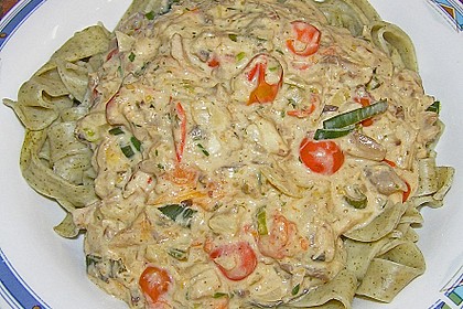 Spaghetti mit Frischk&auml;se - Thunfisch - Sauce 1