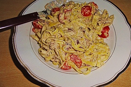 Spaghetti mit Frischk&auml;se - Thunfisch - Sauce 35