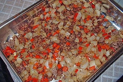Bratwurst - Curry - B&auml;llchen mit Peperoni - Gnocchi an R&ouml;stzwiebeln 3
