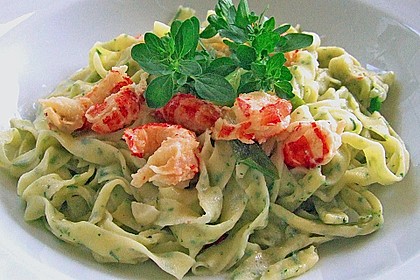 Zitronen - Kr&auml;uter - Tagliatelli mit Krebsschw&auml;nzen