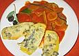 Polentaschnitten mit Zucchini - Tomatensauce