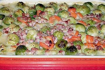 Rosenkohl - Kasseler - Auflauf