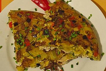Kartoffel - Omelette mit geräucherter Forelle