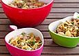Lauwarmer Nudelsalat mit Linsen