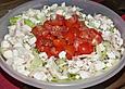 Salat mit ger&auml;ucherter Forelle und Mozzarella