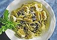 Pesto - Spaghetti mit Artischocken und Oliven