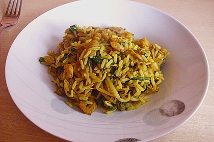 Asiapfanne mit Reis und Garnelen 6