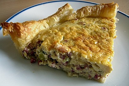 Lauchtorte mit Bl&auml;tterteig 1