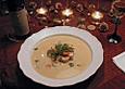 Suppe von Riesengarnelen mit Mascarpone