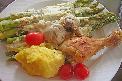 Albertos gr&uuml;ner Spargel mit Parmesancreme 5