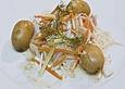 Heilbutt im Gem&uuml;sebett mit Senfsauce und kleinen Kartoffeln