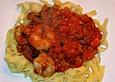 Feuermohns frische Tomatensauce mit Scampis