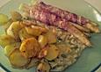 Spargel im Speckmantel mit einer Lauchcremesauce