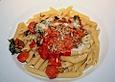 Penne mit gebratenem Gem&uuml;se und Tomatensauce
