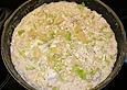 Risotto mit Schafsk&auml;se, H&auml;hnchen und Ananas