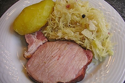 Sauerkraut mit Kartoffelp&uuml;ree und Kasseler 3
