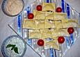Selbstgemachte gebackene Ravioli