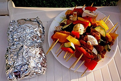 Marinierte H&auml;hnchen - Gem&uuml;se - Spie&szlig;e 5