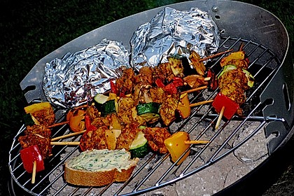 Marinierte H&auml;hnchen - Gem&uuml;se - Spie&szlig;e 7