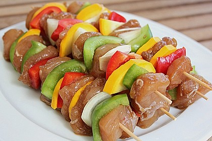 Marinierte H&auml;hnchen - Gem&uuml;se - Spie&szlig;e 8