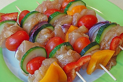 Marinierte H&auml;hnchen - Gem&uuml;se - Spie&szlig;e 9
