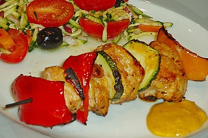 Marinierte H&auml;hnchen - Gem&uuml;se - Spie&szlig;e 10