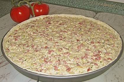 Speck - Zwiebel - Kuchen mit Bl&auml;tterteig 2
