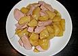 Ged&auml;mpfte Kartoffeln mit Fleischwurst