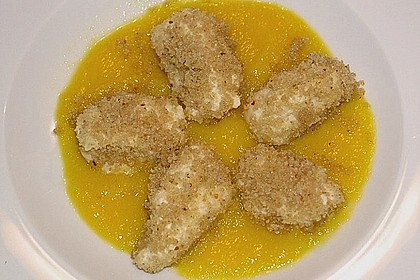 Warme Vanille - Quarknocken auf Mangosauce 1