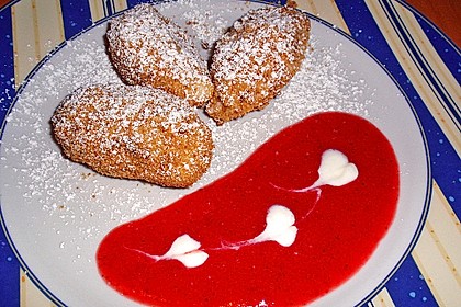 Warme Vanille - Quarknocken auf Mangosauce 6