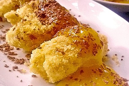 Warme Vanille - Quarknocken auf Mangosauce 7