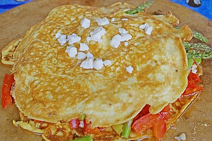 Omelette mit gr&uuml;nem Spargel