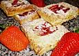 Bl&auml;tterteigtaschen mit Pudding - Erdbeer - F&uuml;llung