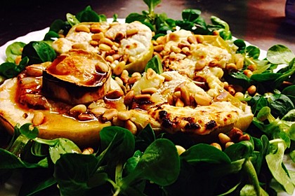 Überbackener Ziegenkäse mit Honigsauce 2