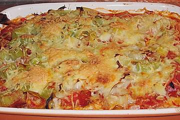 Hackauflauf mit Lauchkruste