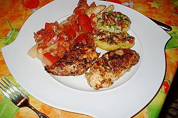 Hendlbrust mit gebratenem Spargel und Tomatenkonfit