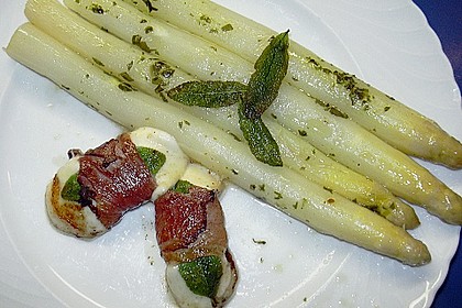 Spargel mit Mozzarella - Schinken - P&auml;ckchen