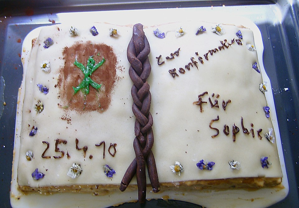 Konfirmationstorte mit leichter Karamellcreme (Rezept mit Bild ...