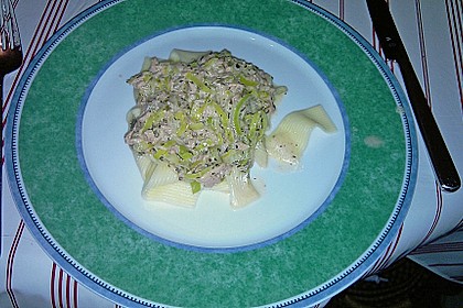 Feuermohns Pasta mit Thunfisch - Porree - Sauce 5