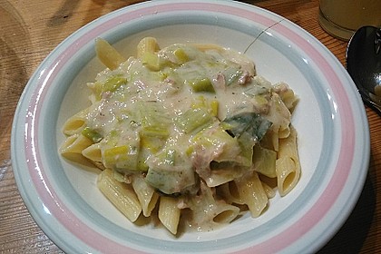 Feuermohns Pasta mit Thunfisch - Porree - Sauce 2