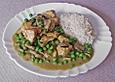 Puten - Curry mit Erbsen und Champignons