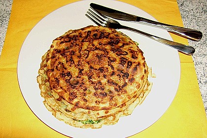 Rahmspinat mit Pfannkuchen 1